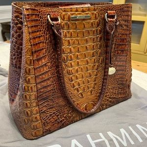 Brahmin Joan Tote- Lightly Used - Toasted Almond